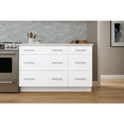 Courtland  24 in. W x 24 in. D x 34.5 in. H Assembled Shaker Drawer Base Kitchen Cabinet in Polar White