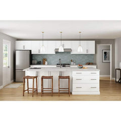 Courtland  24 in. W x 24 in. D x 34.5 in. H Assembled Shaker Drawer Base Kitchen Cabinet in Polar White