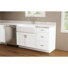 Courtland  24 in. W x 24 in. D x 34.5 in. H Assembled Shaker Drawer Base Kitchen Cabinet in Polar White