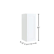 Courtland 12 in. W x 12 in. D x 30 in. H Assembled Shaker Wall Kitchen Cabinet in Polar White