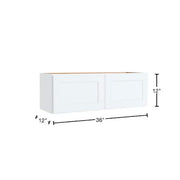 Courtland 36 in. W x 12 in. D x 12 in. H Assembled Shaker Wall Bridge Kitchen Cabinet in Polar White