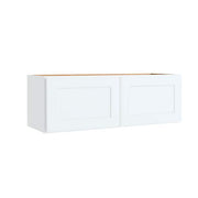Courtland 36 in. W x 12 in. D x 12 in. H Assembled Shaker Wall Bridge Kitchen Cabinet in Polar White