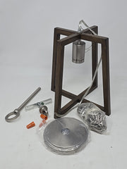Forrester Teak Wood Satin Nickel Farmhouse Lantern Pendant Light