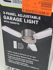 Commercial Electric 3-Head 8000 Lumen Black LED Garage Shop Light with Remote