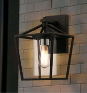 Monteaux Lighting 13.75 in. 1-Light Black/Chrome Outdoor Wall Lantern Sconce
