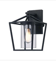 Monteaux Lighting 13.75 in. 1-Light Black/Chrome Outdoor Wall Lantern Sconce