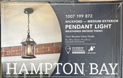 Hampton Bay Wickford 1-Light Outdoor Pendant with Clear Beveled Glass