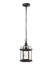 Hampton Bay Wickford 1-Light Outdoor Pendant with Clear Beveled Glass