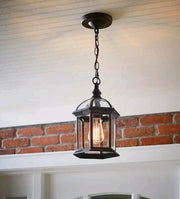 Hampton Bay Wickford 1-Light Outdoor Pendant with Clear Beveled Glass