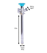 Sharkbite 24628LF 1/2" Push-to-Connect x 3/4" MHT x 8" Frost-Free Sillcock Valve