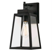 Hampton Bay Corbin Medium 13 in. Modern 1-Light Black Tapered Hardwired Outdoor