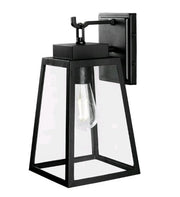 Hampton Bay Corbin Medium 13 in. Modern 1-Light Black Tapered Hardwired Outdoor