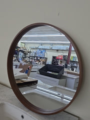 Mirrors Will Shatter  RD0301WN24 Round Mirror Walnut