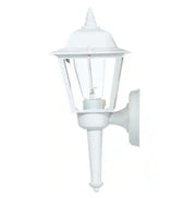13.5 in. 1-Light White Outdoor Wall Light Fixture with Clear Glass