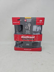 Kwikset Pismo Round Rose Matte Black Knob Door Combo Pack 99910-070