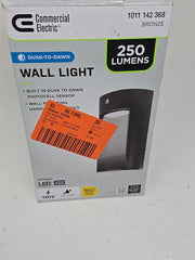 Commercial Electric 250 Lumen Integrated LED Bronze Dusk to Dawn Wall Pack Light