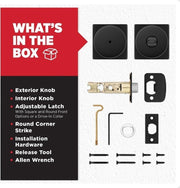 Pismo Matte Black Bed/Bath Square Door Knob