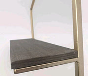 15 in. H x 12 in. W x 4 in D Wood & Gold Metal Wall-Mount Hexagon Floating Set 2