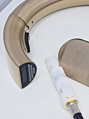 Delta Keele Brushed Gold Kitchen Faucet with Pull Down Sprayer, Modern Brushe...