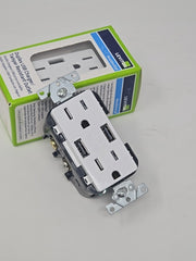 Leviton T5632-W 3.6A USB-A Wall Outlet Charger with 15A Tamper-Resistant...