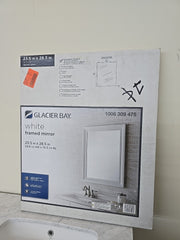 Glacier Bay 23.5" X 28.5"  Framed Mirror White Frame