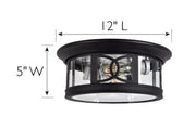 Design House 589002 Summit Matte Black Outdoor Ceiling Light Clear Glass