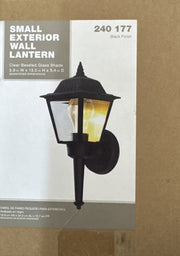 13.5 in. 1-Light Black Outdoor Wall Light Fixture Sconce with Clear Glass