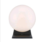 7 in. Black Outdoor Hardwired Wall Lantern Sconce with White Glass