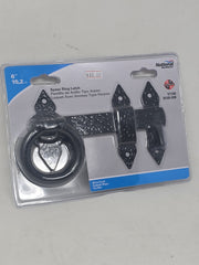 2- National Hardware Black Steel Spear Ring Latch 6" 9-Hole  N109-008