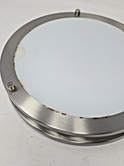 Hampton Bay Flaxmere 12 in. Modern Nickel LED Flush Mount