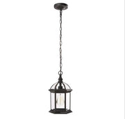 HAMPTON BAY Wickford 1-Light Outdoor Pendant Light Fixture W/ Beveled Glass