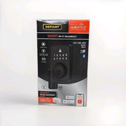 Defiant Square Compact Matte Black Electronic Single Cylinder Deadbolt Wi-Fi