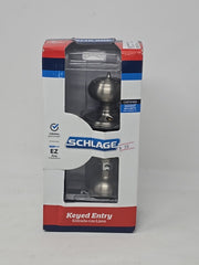 Schlage F51 V GEO 619 Georgian Knob Satin Nickel Keyed Entry Door Lock