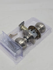 Schlage F51 V GEO 619 Georgian Knob Satin Nickel Keyed Entry Door Lock