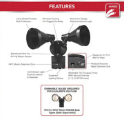 Defiant PAR 180 Degree Black Motion Sensor Wired Outdoor 2-Head Dusk-to-Dawn