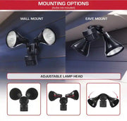 Defiant PAR 180 Degree Black Motion Sensor Wired Outdoor 2-Head Dusk-to-Dawn