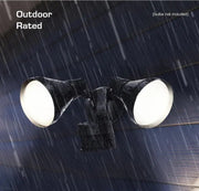 Defiant PAR 180 Degree Black Motion Sensor Wired Outdoor 2-Head Dusk-to-Dawn