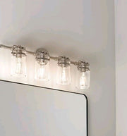 Kichler Brinley 5 in. 4-Light Brushed Nickel Vanity Light with Clear Glass Shade
