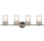 Kichler Brinley 5 in. 4-Light Brushed Nickel Vanity Light with Clear Glass Shade