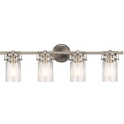 Kichler Brinley 5 in. 4-Light Brushed Nickel Vanity Light with Clear Glass Shade