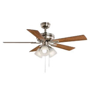 Hampton Bay Sinclair II 44 in. Indoor Brushed Nickel LED Ceiling Fan Reversible