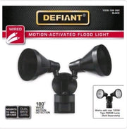 Defiant PAR 180-Degree Motion Wired Outdoor 2-Head DuskDawn Security Flood Light