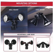 Defiant PAR 180-Degree Motion Wired Outdoor 2-Head DuskDawn Security Flood Light