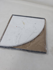 Morning Fresh White 7.625 in. x 7.625 in. Polished Marble Wall Mount CornerShelf