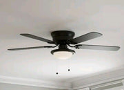 Hampton BayHugger 52 in. LED Indoor Black Ceiling Fan with Light Kit