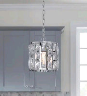 Home Decorators Collection Kristella 1-Light Chrome Crystal Pendant Light