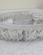 24.in Chrome Integrated LED PENDANT WITH CLEAR CRYSTALS