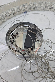 24.in Chrome Integrated LED PENDANT WITH CLEAR CRYSTALS