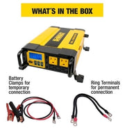 DeWALT DXAEPI1000 1000W 3.1Amp USB Port Car Converter with LCD Display