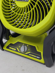 RYOBI 18V ONE+ 7.5 in Whisper Hybrid Fan Tool Only Hyper Green